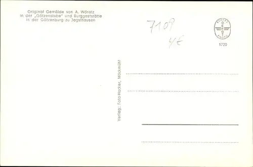 Künstler Ak Wöratz, A., Jagsthausen an der Jagst Württemberg, Götz von Berlichingen, Burggaststätte