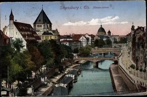 Ak Strasbourg Straßburg Elsass Bas Rhin, Illpanorama