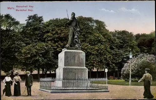 Ak Metz Moselle, Marschall Ney Denkmal