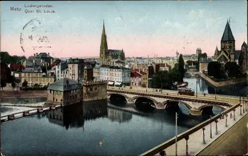 Ak Metz Moselle, Quai St. Louis, Ludwigstaden