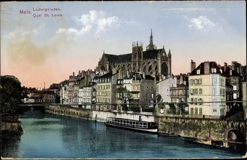 Ak Metz Moselle, Ludwigsstaden, Quai St. Louis