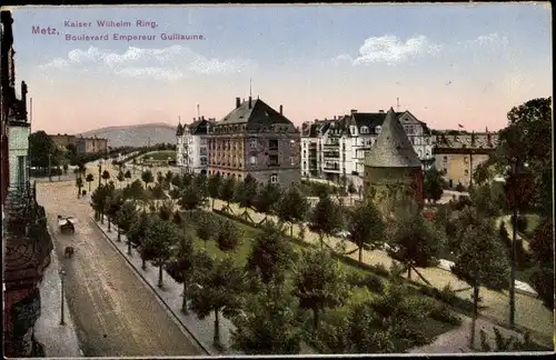 Ak Metz Moselle, Kaiser Wilhelm Ring, Gebäude, Turm