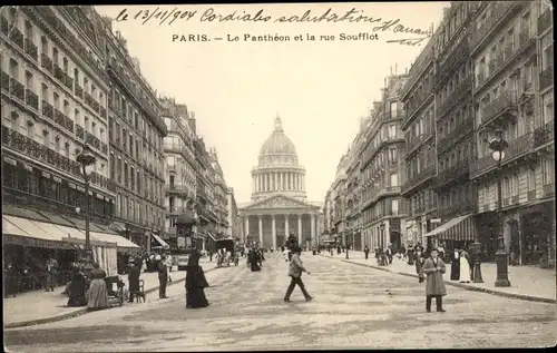 Ak Paris V., Le Pantheon et la rue Soufflot