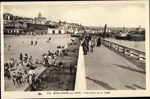 Ak Boulogne sur Mer Pas de Calais, Vue prise de la Jetee