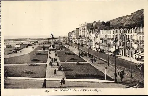 Ak Boulogne sur Mer Pas de Calais, La Digue
