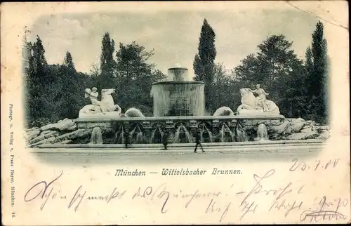Ak München, Wittelbacher Brunnen