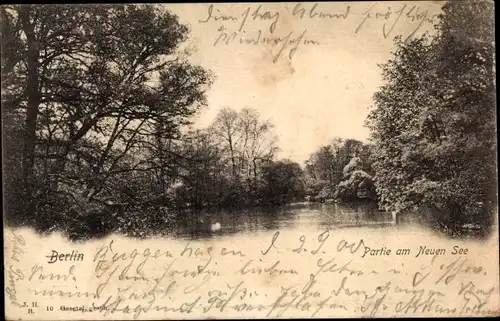 Ak Berlin Tiergarten, Partie am Neuen See