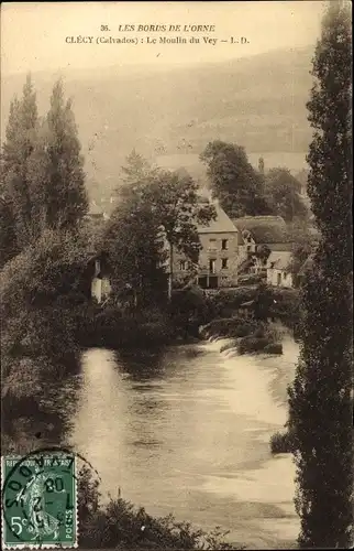 Ak Clécy Calvados, Bords de L'Orne, le Moulin du Vey