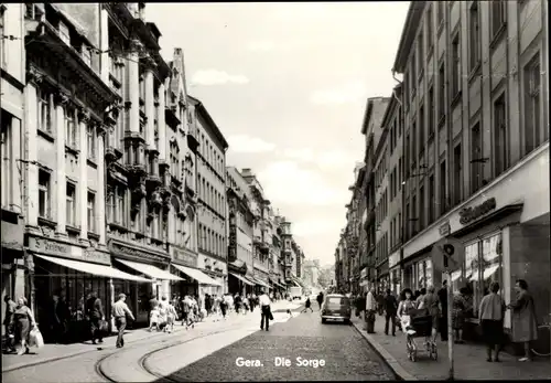 Ak Gera in Thüringen, Die Sorge, Straßenpartie