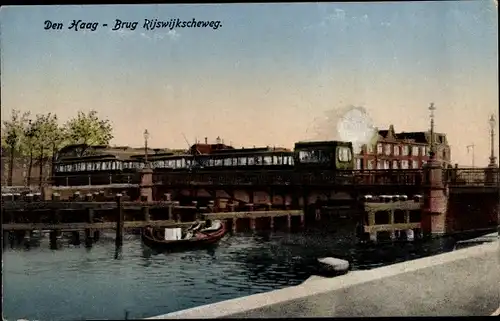 Ak Den Haag Südholland, Brug Rijswijkscheweg, Straßenbahn