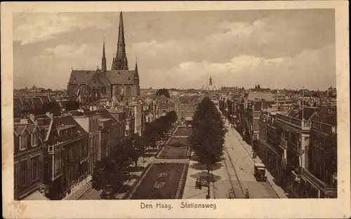 Ak Den Haag Südholland, Stationsweg