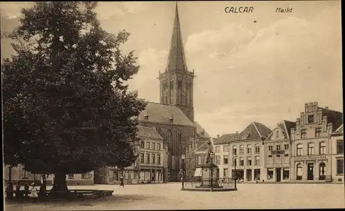 Ak Kalkar am Niederrhein, Markt, Denkmal