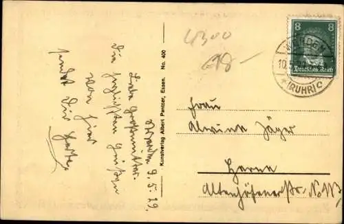 Ak Werden Essen im Ruhrgebiet, Total, Villa Hügel, Ruhrtal