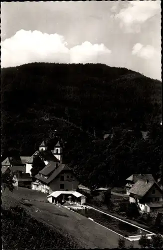 Ak Bad Rippoldsau im Schwarzwald, Gesamtansicht, Freischwimmbad, Hotel Kranz