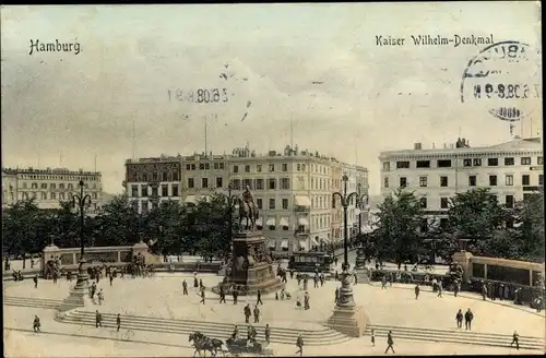 Ak Hamburg Mitte Altstadt, Kaiser Wilhelm Denkmal