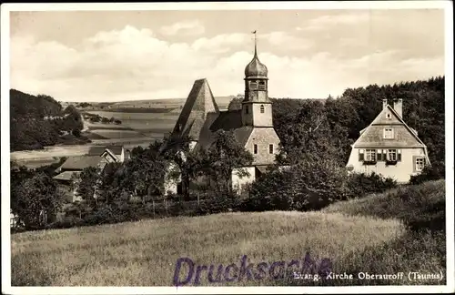 Ak Oberauroff Idstein im Taunus Hessen, evangelische Kirche