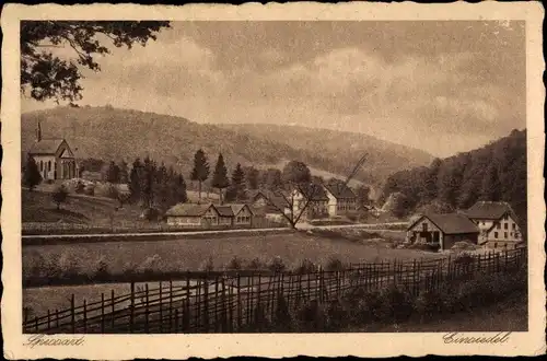 Ak Einsiedel im Spessart Hafenlohr am Main Unterfranken, Teilansicht, Gasthof zur Karlshütte