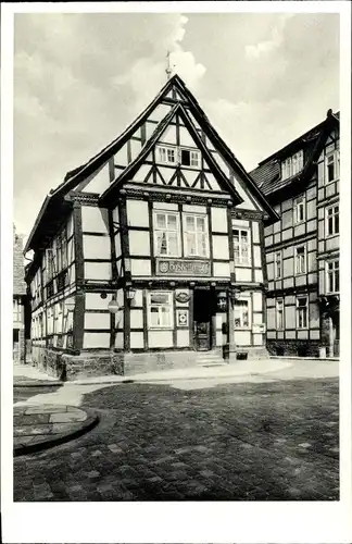 Ak Stadtoldendorf in Niedersachsen, Ratskeller, Fachwerkhaus