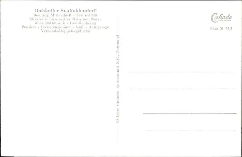 Ak Stadtoldendorf in Niedersachsen, Ratskeller, Fachwerkhaus