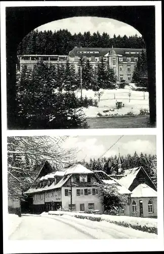 Ak Greifenstein im Westerwald, Heilanstalt Waldhof Elgershausen, Winter