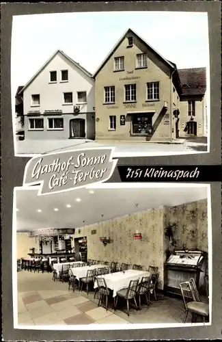 Ak Kleinaspach Aspach in Baden Württemberg, Gasthof Sonne, Cafe Ferber