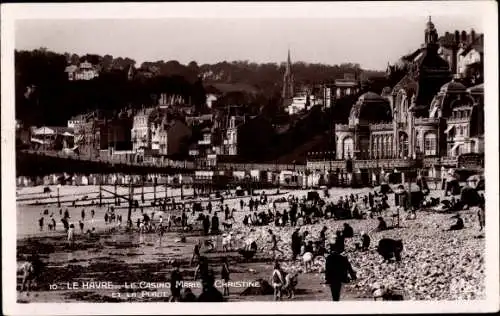 Ak Le Havre Seine Maritime, Le Casino Marie Christine, La Plage