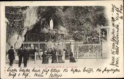 Ak Lourdes Hautes Pyrénées, La Grotte de Notre Dame de Lourdes