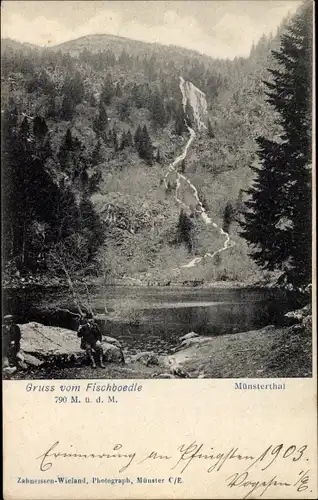 Ak Metzeral Elsass Haut Rhin, Lac de Fischbœdle, Fischbödle, Fischboedle, Münsterthal