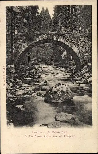 Ak Gérardmer Lothringen Vosges, Le Pont des Fees sur la Vologne