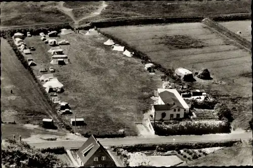 Ak Süderhöft Sankt Peter Ording, Campingplatz Kniese, Vogelschau