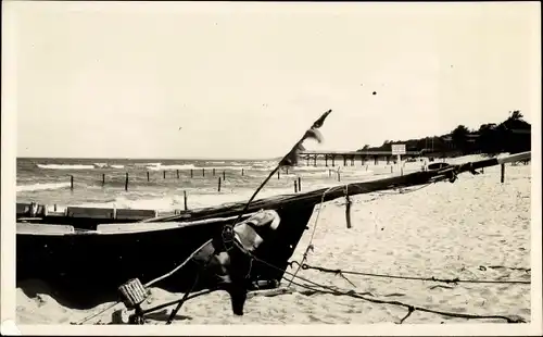 Foto Ak Metschnikowo Neuhäuser Baltijsk Pillau Ostpreußen, Strandpartie, Boot