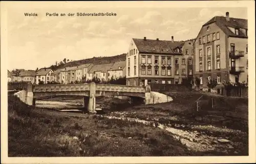 Ak Weida in Thüringen, Südvorstadtbrücke