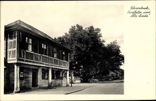 Ak Schwabach in Mittelfranken Bayern, Hördlertor, Alte Linde