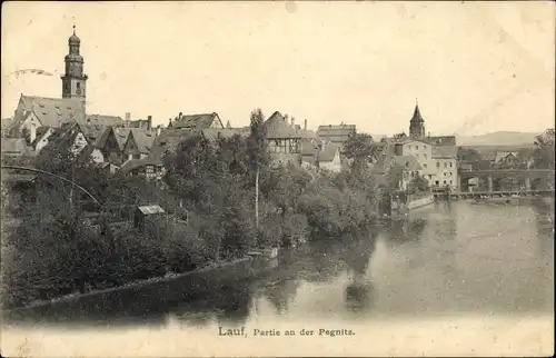 Ak Lauf an der Pegnitz in Mittelfranken Bayern, Teilansicht