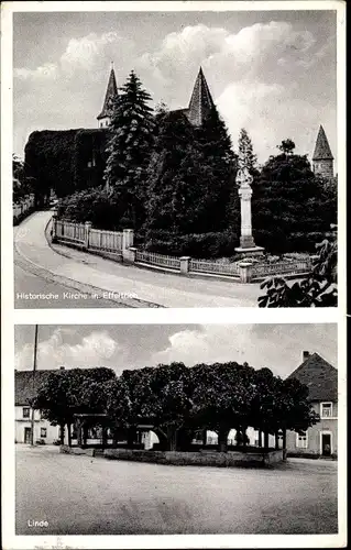 Ak Effeltrich in Oberfranken, Historische Kirche, Linde