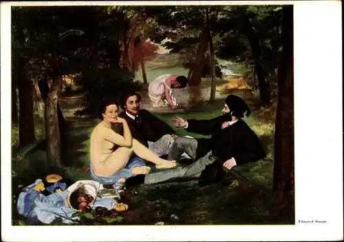 Künstler Ak Manet, Edouard, Déjeuner sur l'Herbe, Frauenakt, Busen