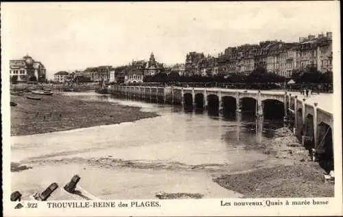 Ak Trouville Calvados, Les nouveaux Quais a maree basse