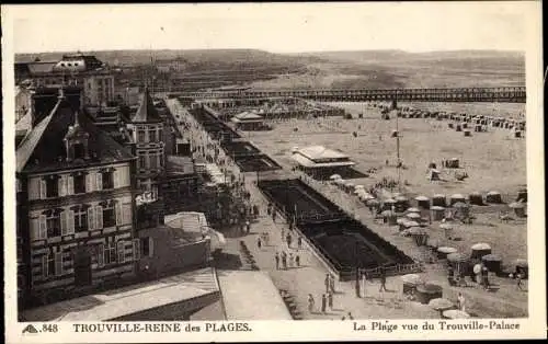 Ak Trouville Calvados, La Plage vue du Trouville-Plage