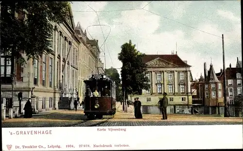 Ak 's Gravenhage Den Haag Südholland, Korte Vijversberg, Straßenbahn-Linie Nr. 11