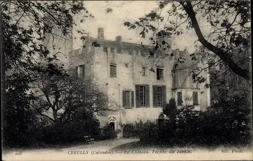Ak Creully sur Seulles Calvados, Le Chateau, Facade du Jardin