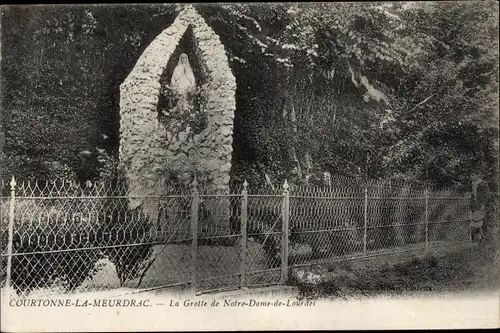 Ak Courtonne la Meurdrac Calvados, La Grotte de Notre Dame de Lourdes