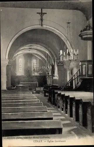 Ak Cully Calvados, Interieur de l'Eglise