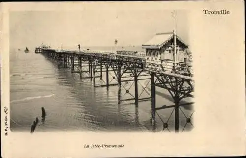 Ak Trouville Calvados, la Jetée-Promenade, Seebrücke