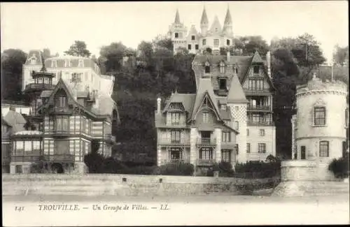 Ak Trouville Calvados, un groupe de villas