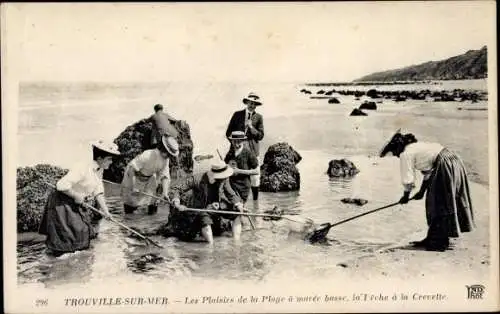 Ak Trouville sur Mer Calvados, La Peche a la Crevette