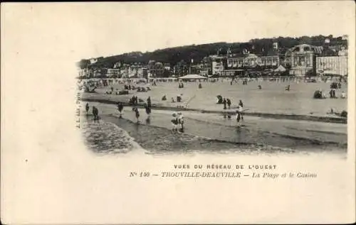 Ak Trouville Deauville Calvados, La Plage et le Casino