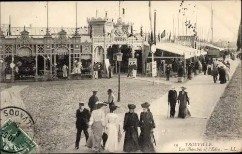Ak Trouville Calvados, Les Planches et l' Eden, Strandpromenade, Casino