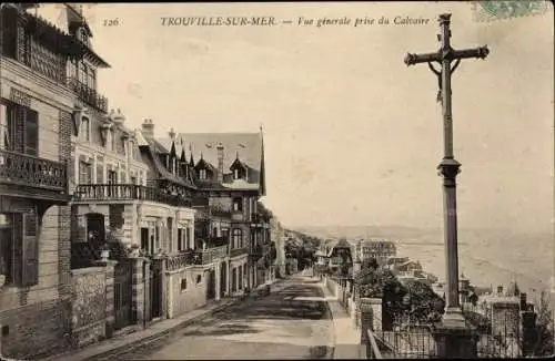 Ak Trouville Calvados, Vue générale prise du Calvaire