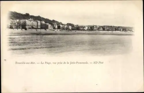 Ak Trouville Calvados, la Plage, vue prise due la Jetée-Promenade