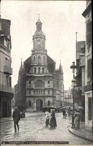 Ak Trouville Calvados, vue générale de l'Eglise Notre Dame de Bon Secours